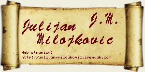 Julijan Milojković vizit kartica